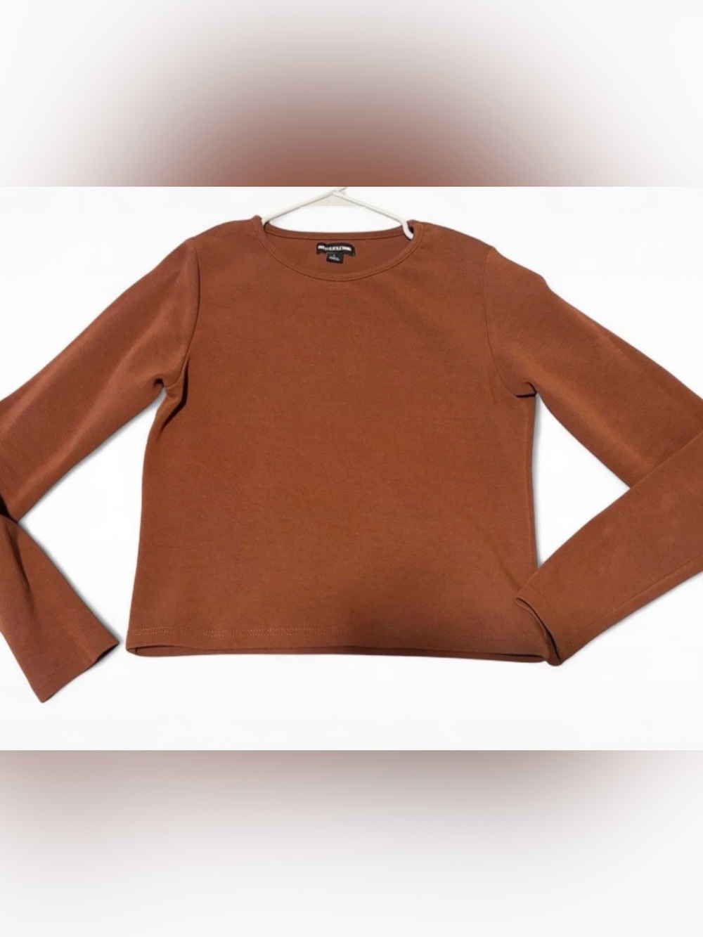 PrettyLittleThing Long Sleeve Crewneck Top - Rust